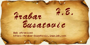 Hrabar Bušatović vizit kartica